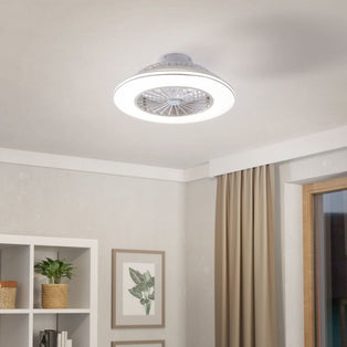 Lovisca White & Silver LED Ceiling Fan Light