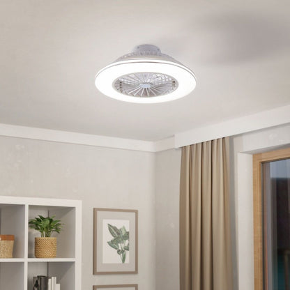 Lovisca White & Silver LED Ceiling Fan Light