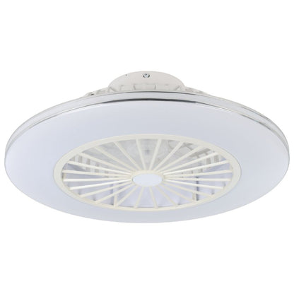 Lovisca White & Silver LED Ceiling Fan Light