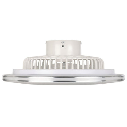 Lovisca White & Silver LED Ceiling Fan Light