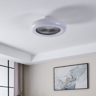 Sayulita White & Grey LED Ceiling Fan Light Large