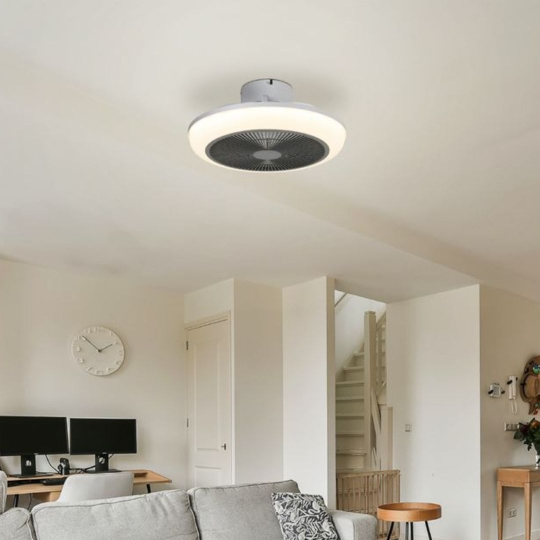 Sayulita White & Grey LED Ceiling Fan Light