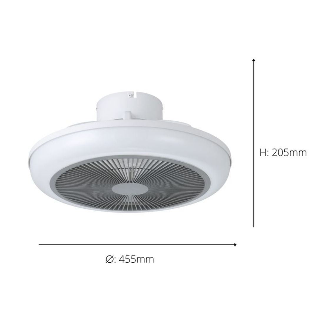 Sayulita White & Grey LED Ceiling Fan Light