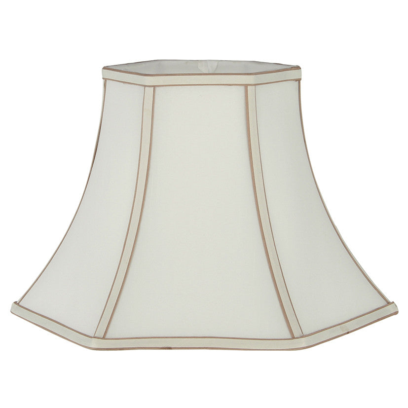 Lyla 40cm Bowed Hexagonal Lamp Shade Cream