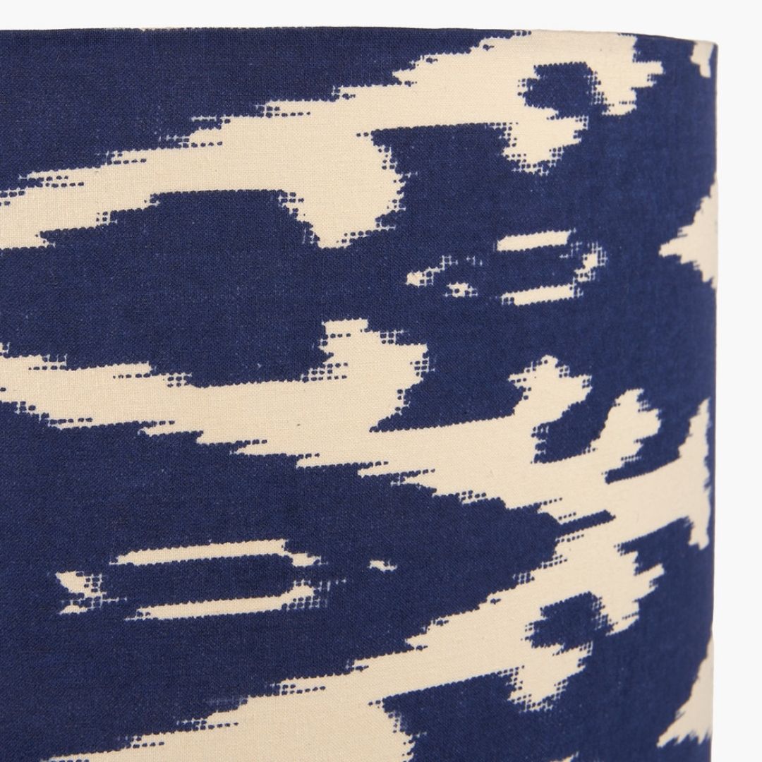 Lars 40cm Blue Ikat Drum Shade