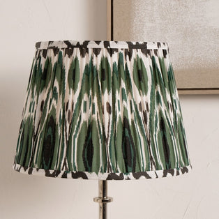 Izara 30cm Green Ikat Pleated Tapered Shade