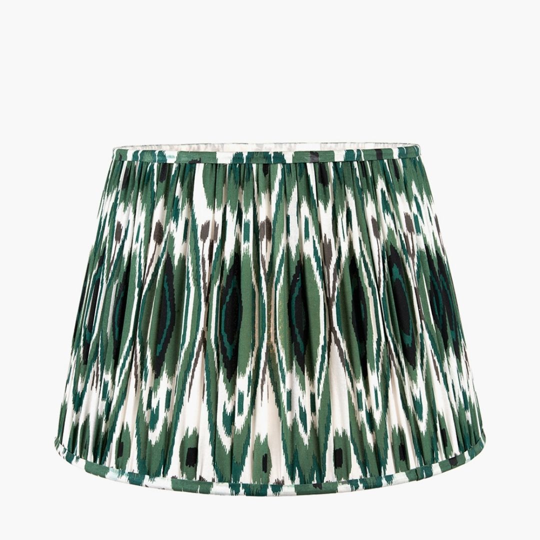 Izara 45cm Green Ikat Pleated Tapered Shade