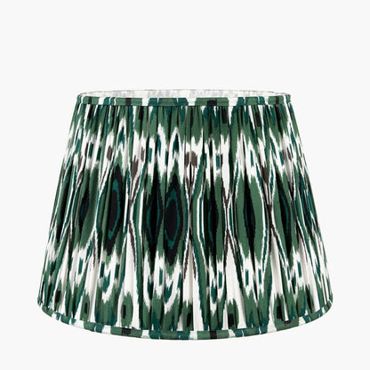 Izara 35cm Green Ikat Pleated Tapered Shade