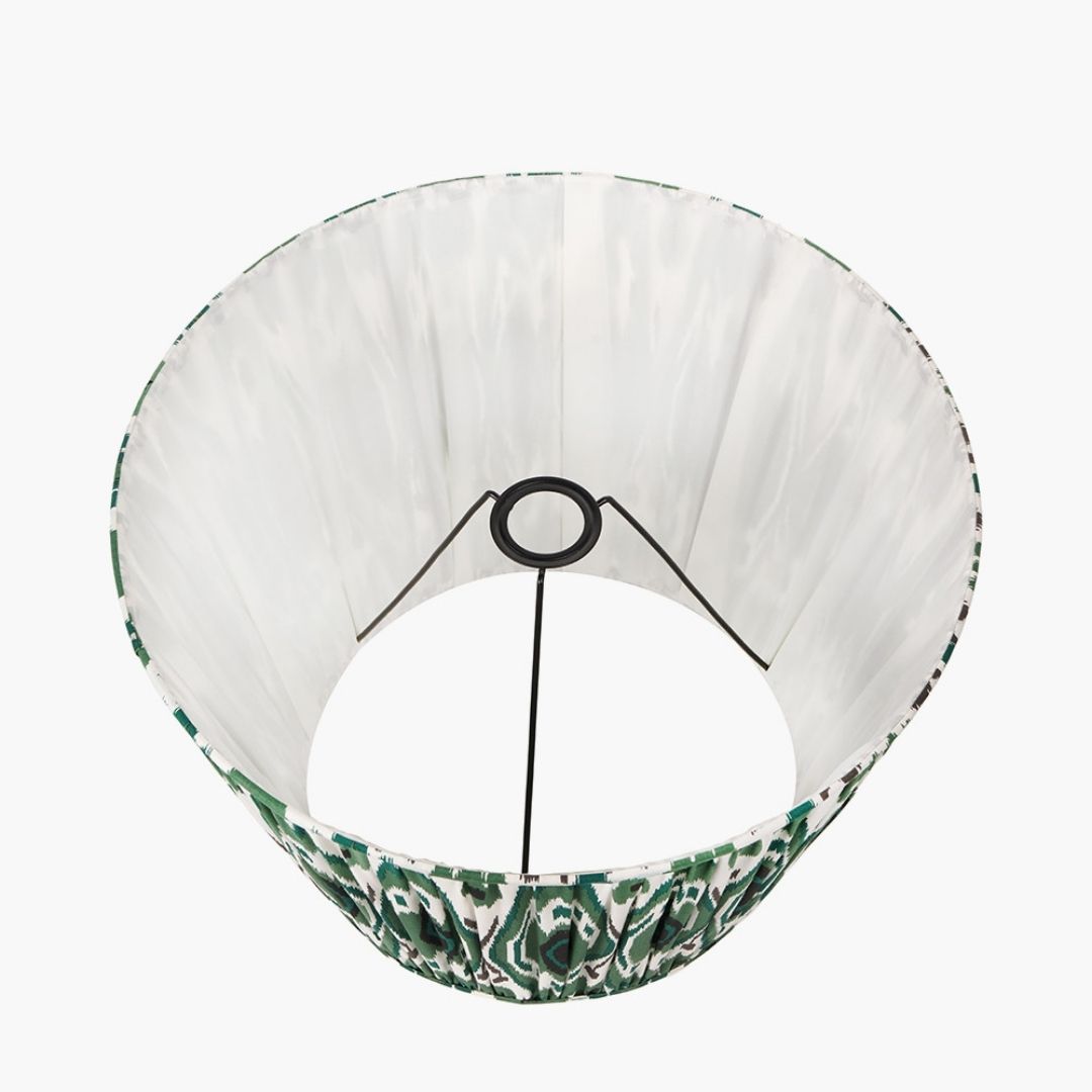 Izara 35cm Green Ikat Pleated Tapered Shade