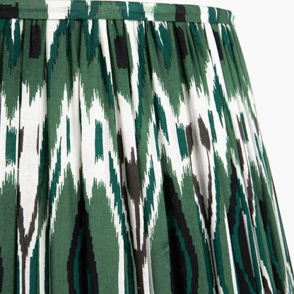 Izara 35cm Green Ikat Pleated Tapered Shade