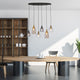 Divine 6 Light Black Metal and Glass Cluster Ceiling Pendant Bar