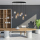 Divine 8 Light Black Metal & Glass Cluster Ceiling Pendant Bar