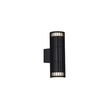 Detroit 2-Light Black Outdoor Wall Light