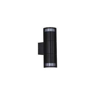 Detroit 2-Light Black Outdoor Wall Light