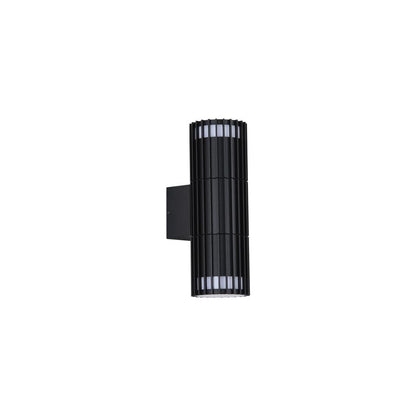 Detroit 2-Light Black Outdoor Wall Light