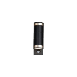 Detroit 2-Light Black PIR Outdoor Wall Light