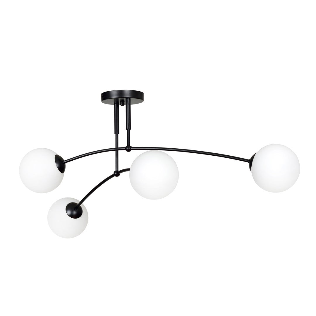 Pregos 4 Light Semi Flush Light Black & White