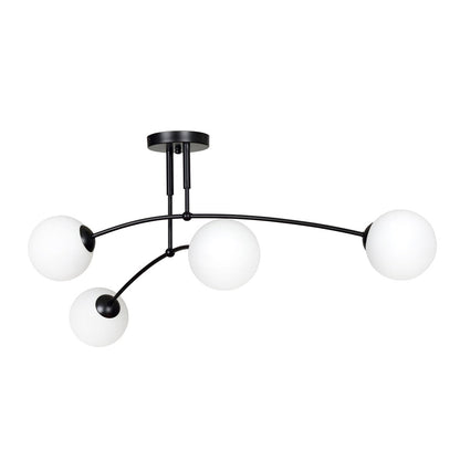 Pregos 4 Light Semi Flush Light Black & White
