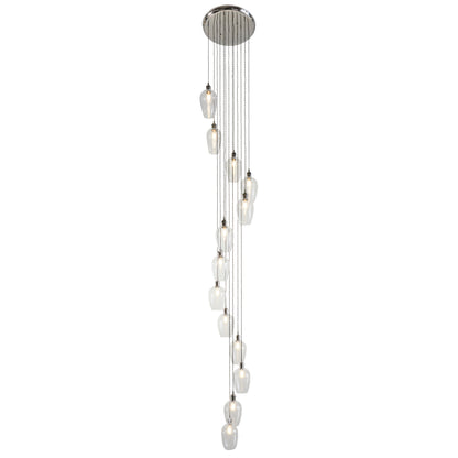 Stourton 13 Light Nickel & Clear Glass Cascade Pendant Light