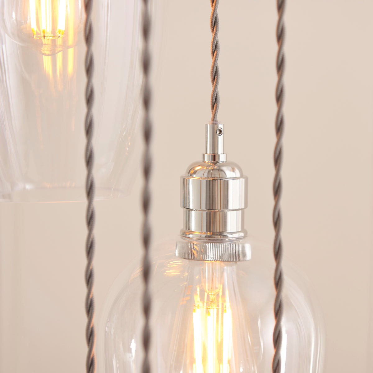 Stourton 13 Light Nickel & Clear Glass Cascade Pendant Light