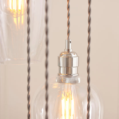 Stourton 13 Light Nickel & Clear Glass Cascade Pendant Light