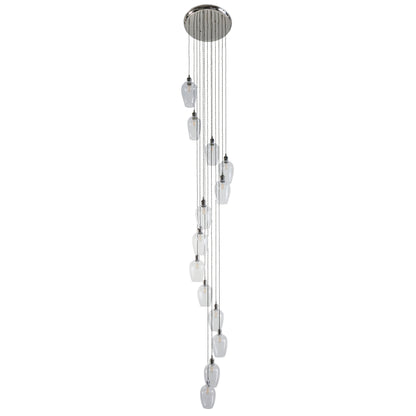 Stourton 13 Light Nickel & Clear Glass Cascade Pendant Light