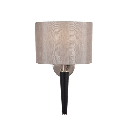 Lowry 1 Light Brushed Silver and Black Wall Light