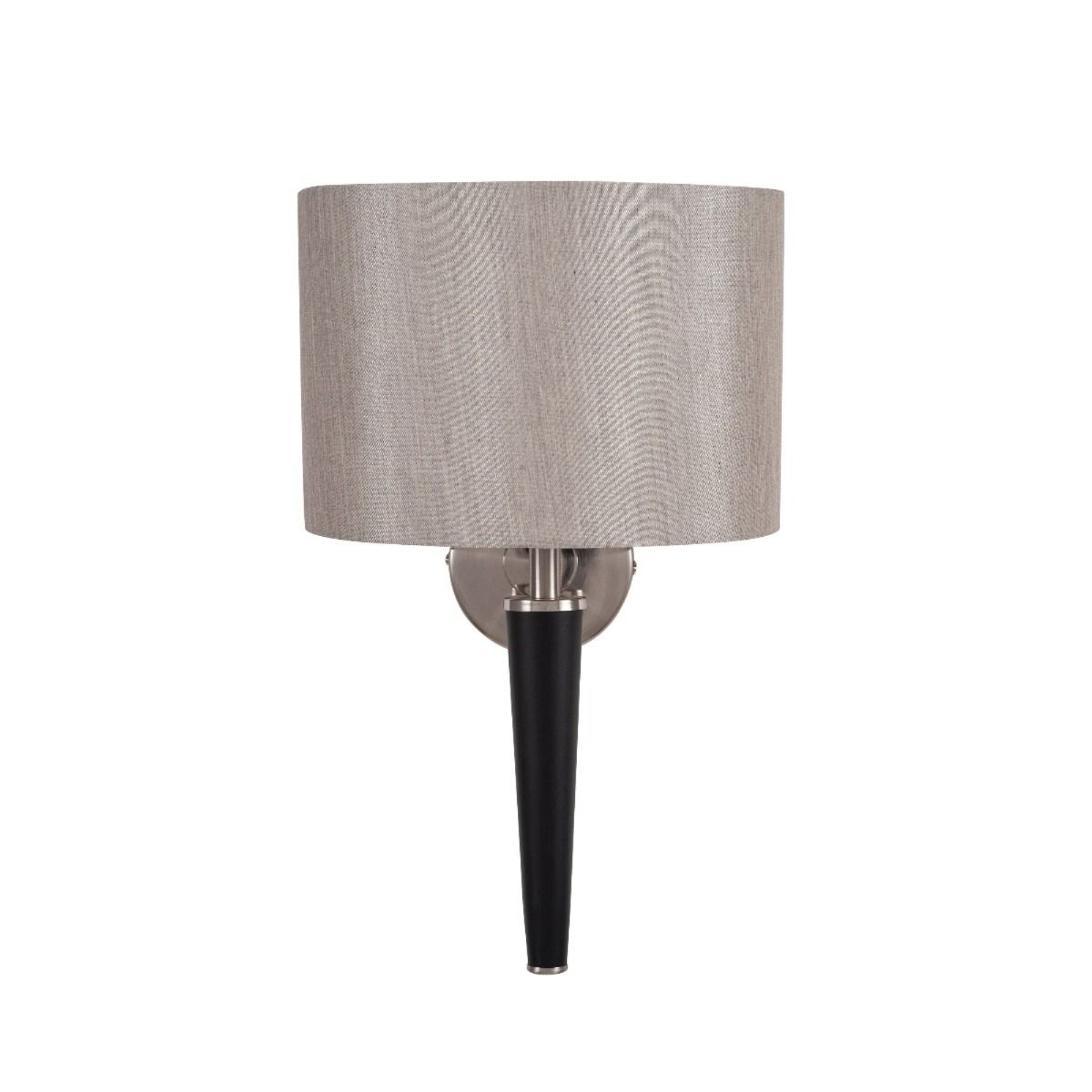 Lowry 1 Light Brushed Silver and Black Wall Light