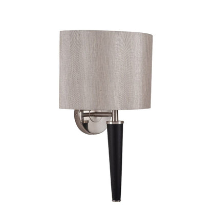Lowry 1 Light Brushed Silver and Black Wall Light