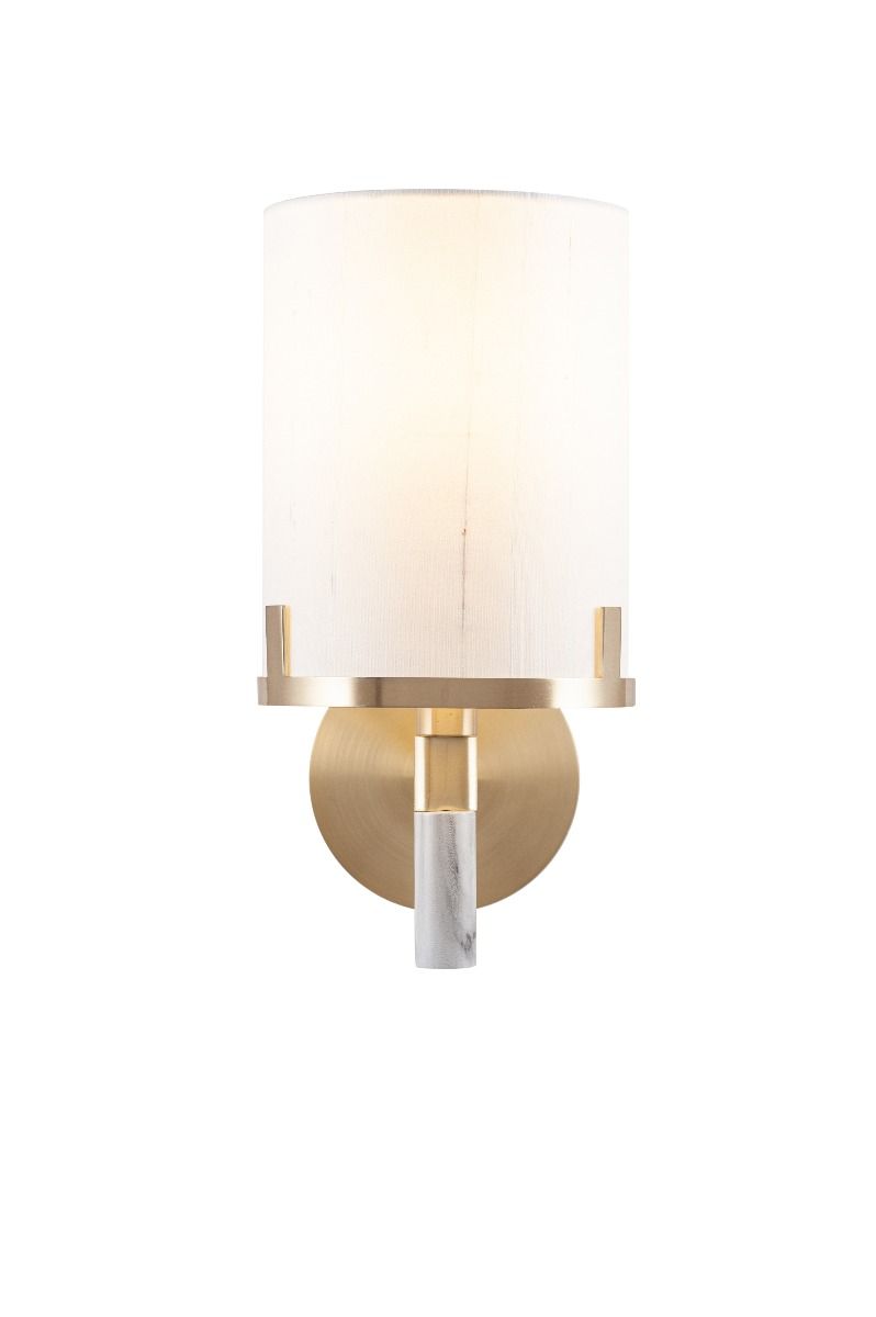 Midland 1 Light Gold and Marble Wall Light