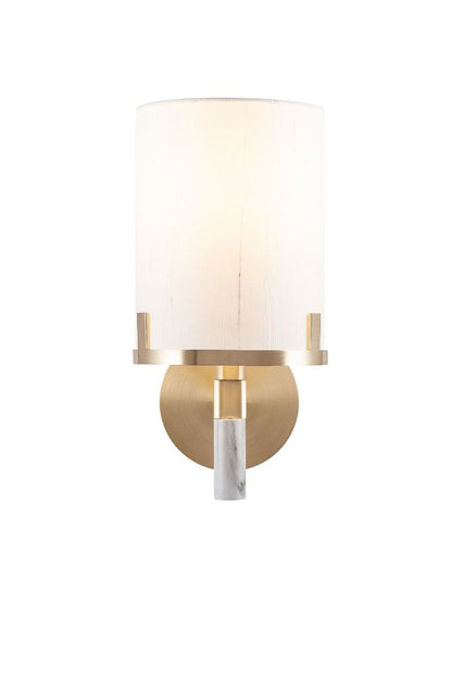 Midland 1 Light Gold and Marble Wall Light