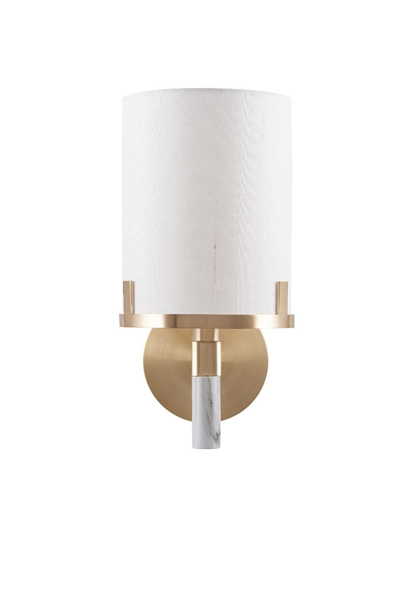 Midland 1 Light Gold and Marble Wall Light
