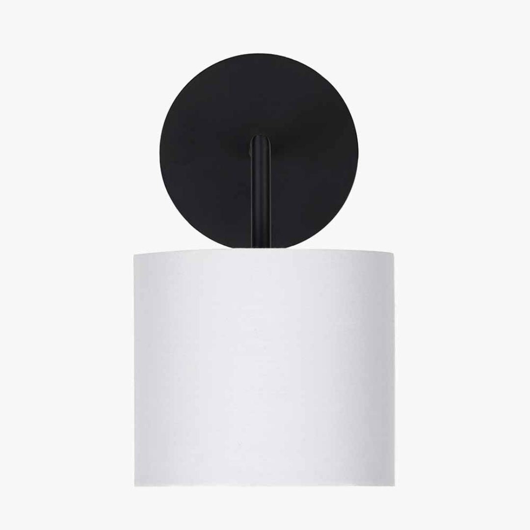 Elin Matte Black Wall Light with Ivory Shade