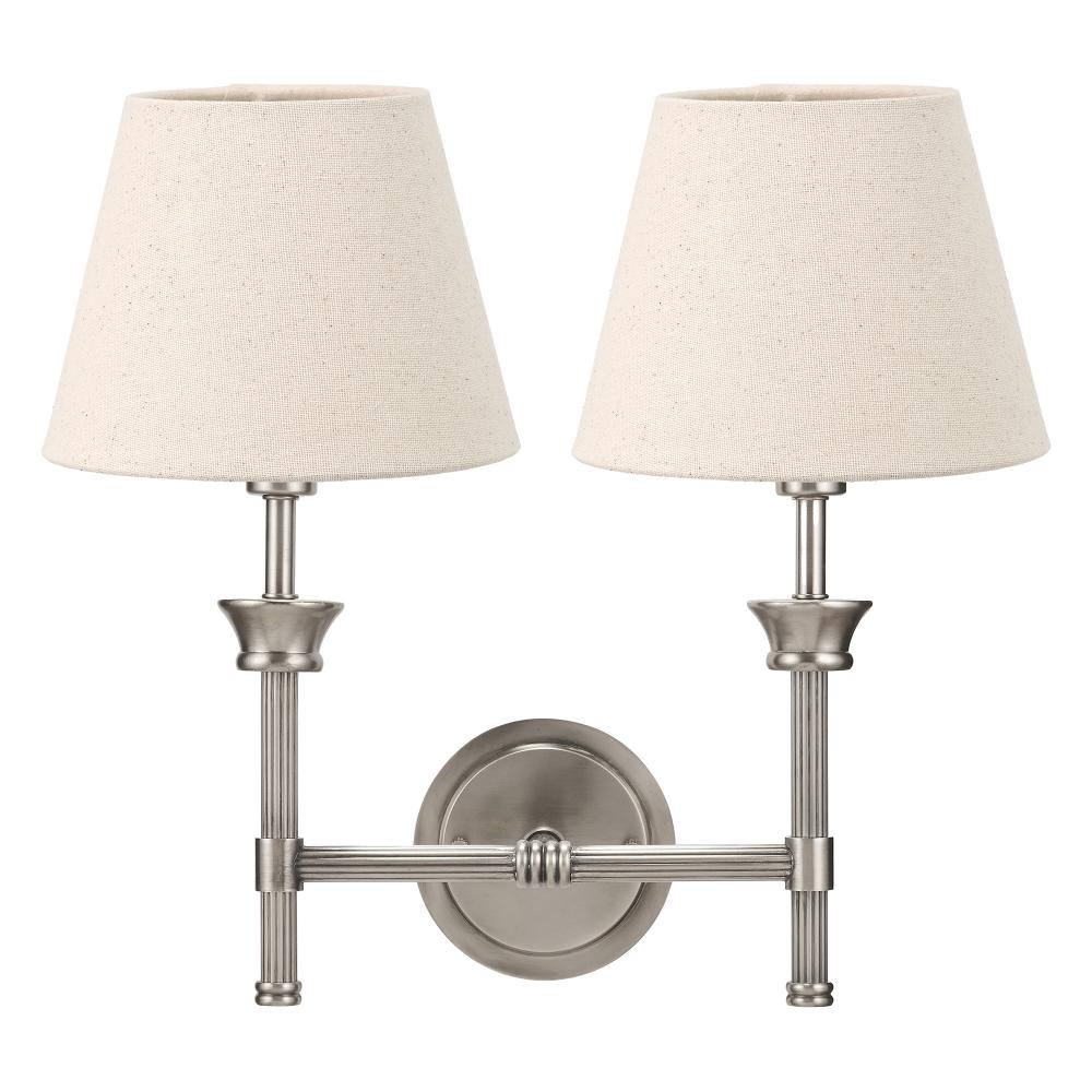 Salvatore 2-Light Antique Silver Wall Light