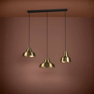 Savarna 3 Light Gold & Black Ceiling Pendant Bar