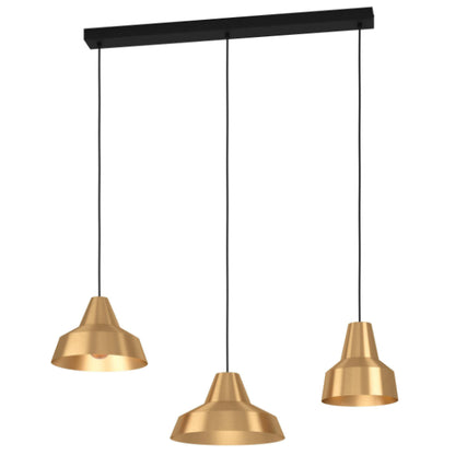 Savarna 3 Light Gold & Black Ceiling Pendant Bar