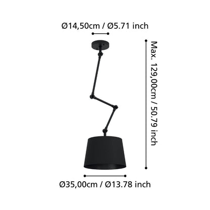 Pistunio Adjustable Black Pendant