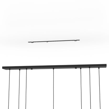 Paz Black and Gold Pendant Bar with Opal Glass