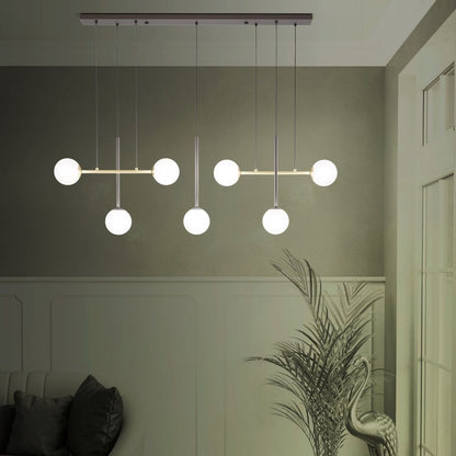 Paz Black and Gold Pendant Bar with Opal Glass