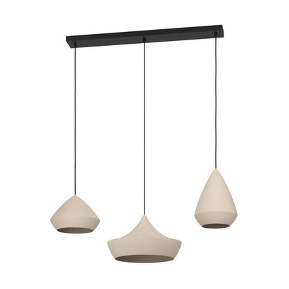 Torremolinos 3 Light Sand & Black Pendant Ceiling Light