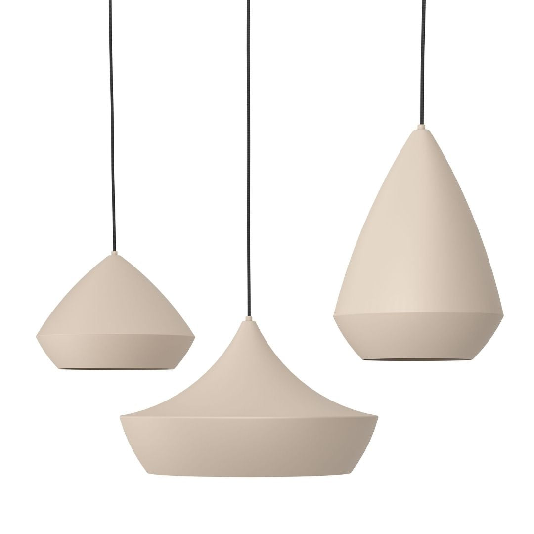 Torremolinos 3 Light Sand & Black Pendant Ceiling Light