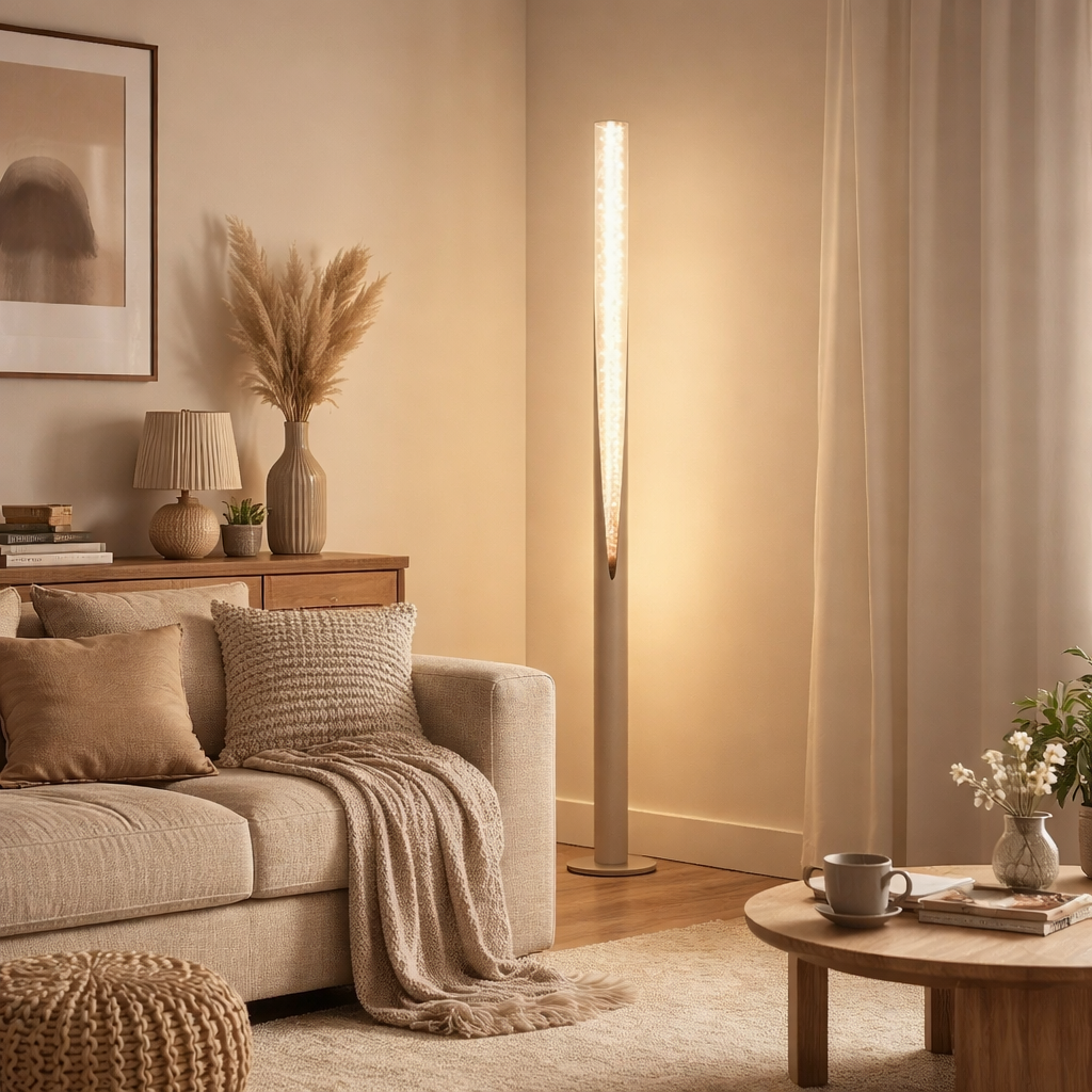 Prebone Sand & Silver Floor Lamp