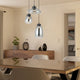 Sarnarra 3 Light Black & Smoked Glass LED Pendant Ceiling Light