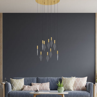 Mirador 10 Light Gold LED Pendant Ceiling Light