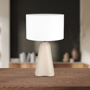 Tolleric Sand Ceramic Table Lamp with White Shade