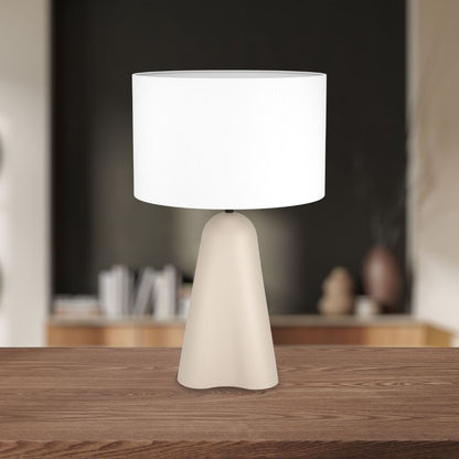 Tolleric Sand Ceramic Table Lamp with White Shade