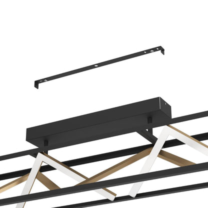 Penela LED Black and Gold Semi-Flush Ceiling Light