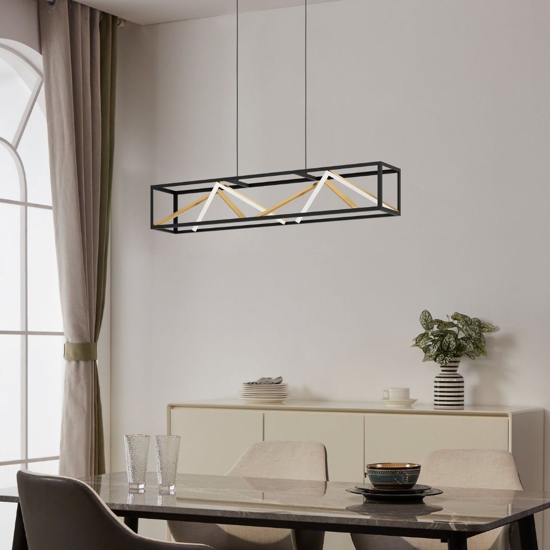 Penela Black & Gold LED Bar Pendant Light