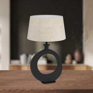 Diezma Round Black Table Lamp