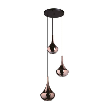 Almoster 3 Light Copper Multidrop Ceiling Pendant